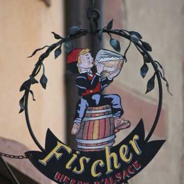 Bierschild Elsass Brasserie traditionelles Restaurant Bier Dekoration