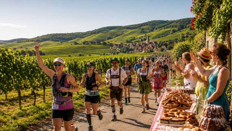 Lauf durch die Weinberge bei Feststimmung