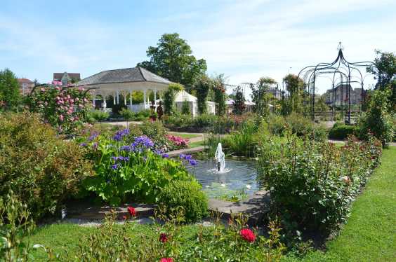 Blick in den bezaubernden Rosengarten von Saverne