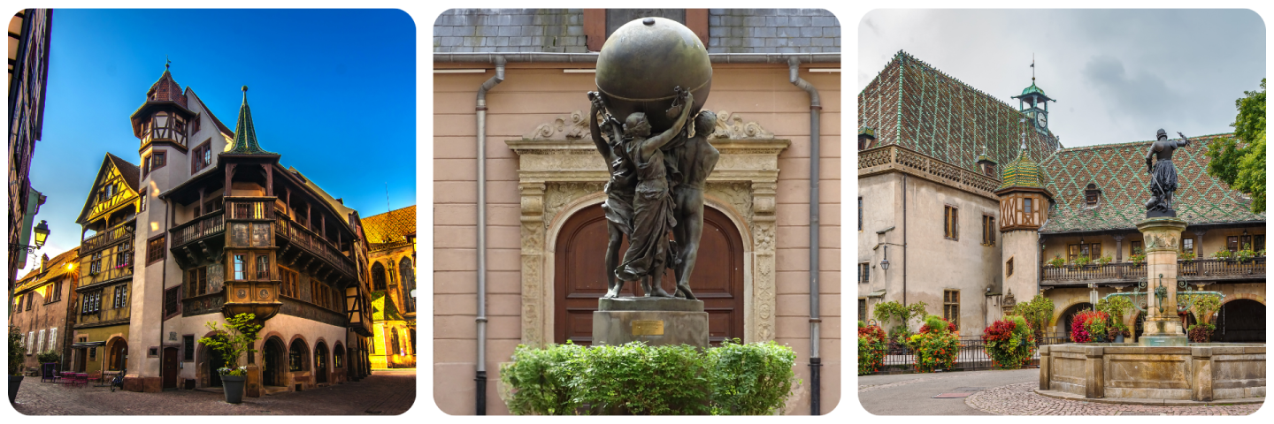 Colmar Architektur und Museen – Fachwerkhaus Maison Pfister, Bartholdi-Museum als Geburtshaus des Freiheitsstatuen-Schöpfers und Koïfhus (Altes Kaufhaus) mit Renaissance-Fassade